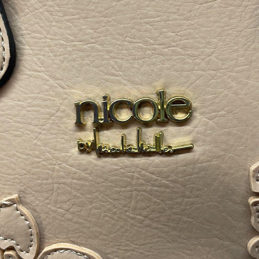 Nicole Miller Handbag Tote Embossed Floral Pattern